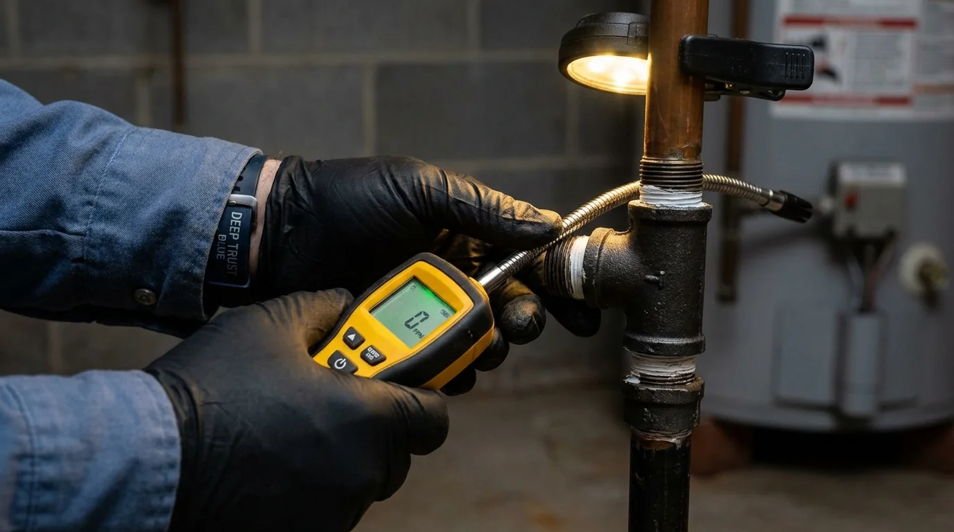 Gas leak detection with electronic sniffer by Johns Plumbing LLC in Cocoa Beach